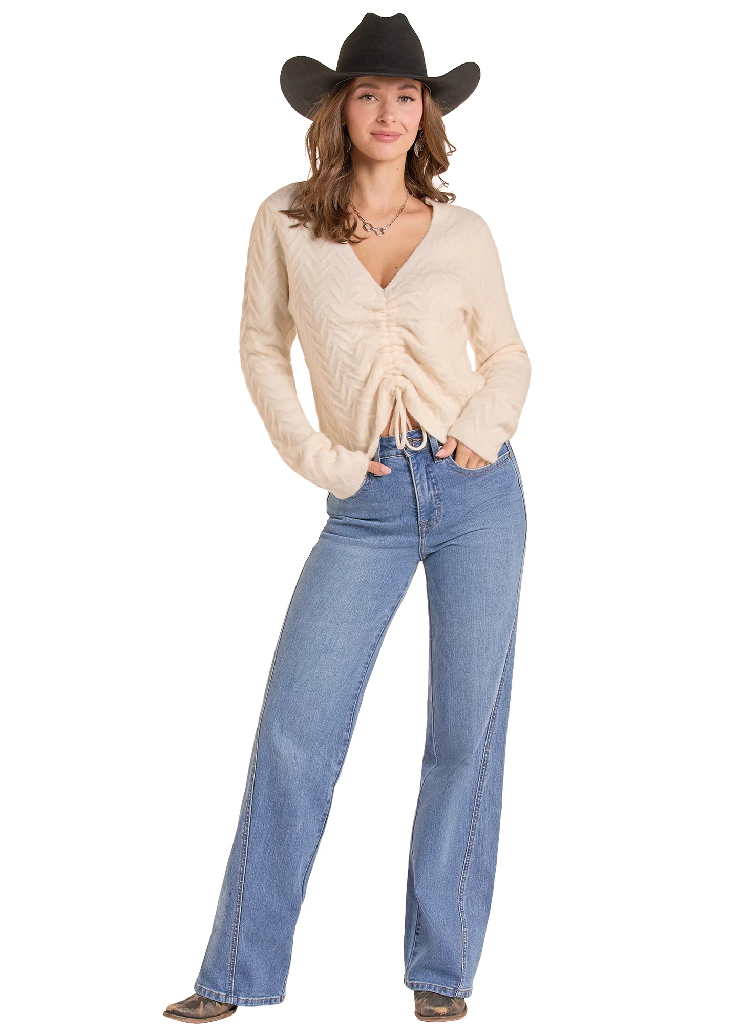 Rock & Roll The Vanilla Day Dreams Ruched Tie Top - Natural