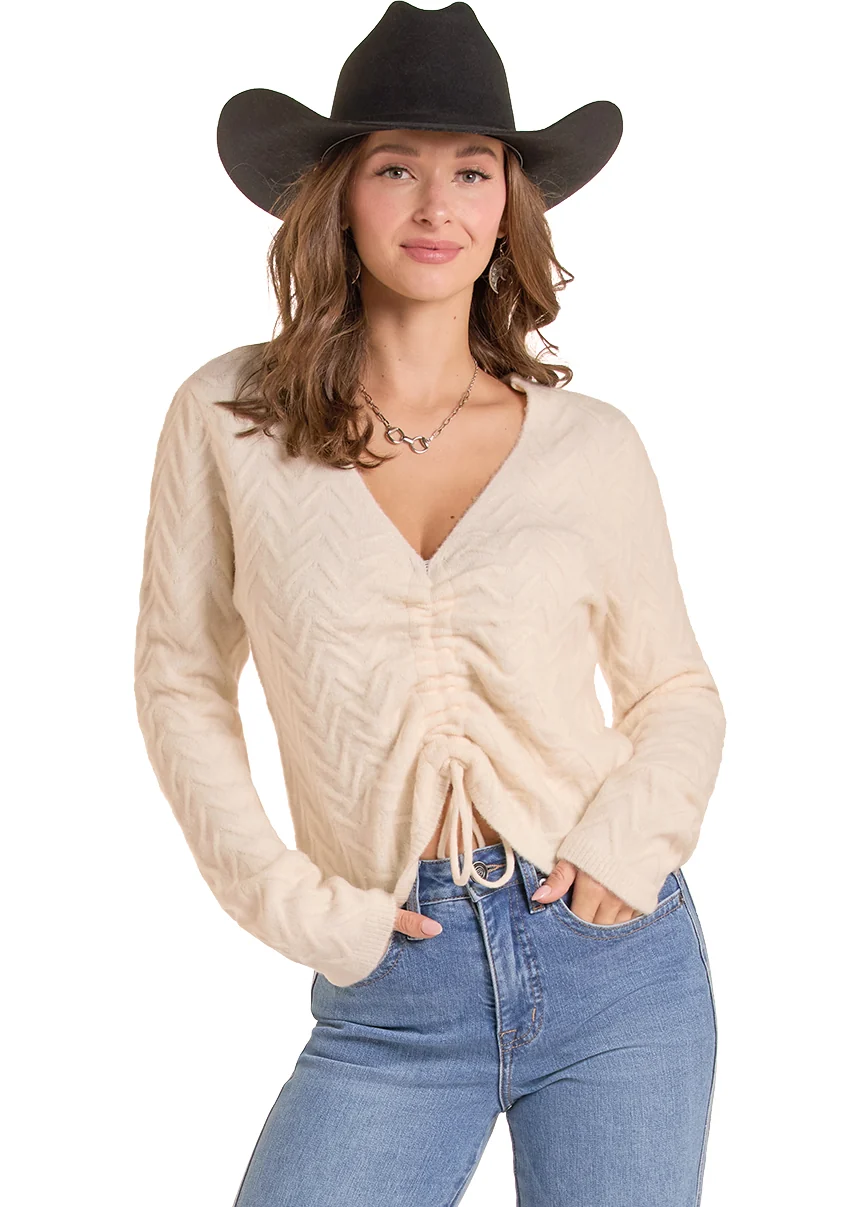 Rock & Roll The Vanilla Day Dreams Ruched Tie Top - Natural