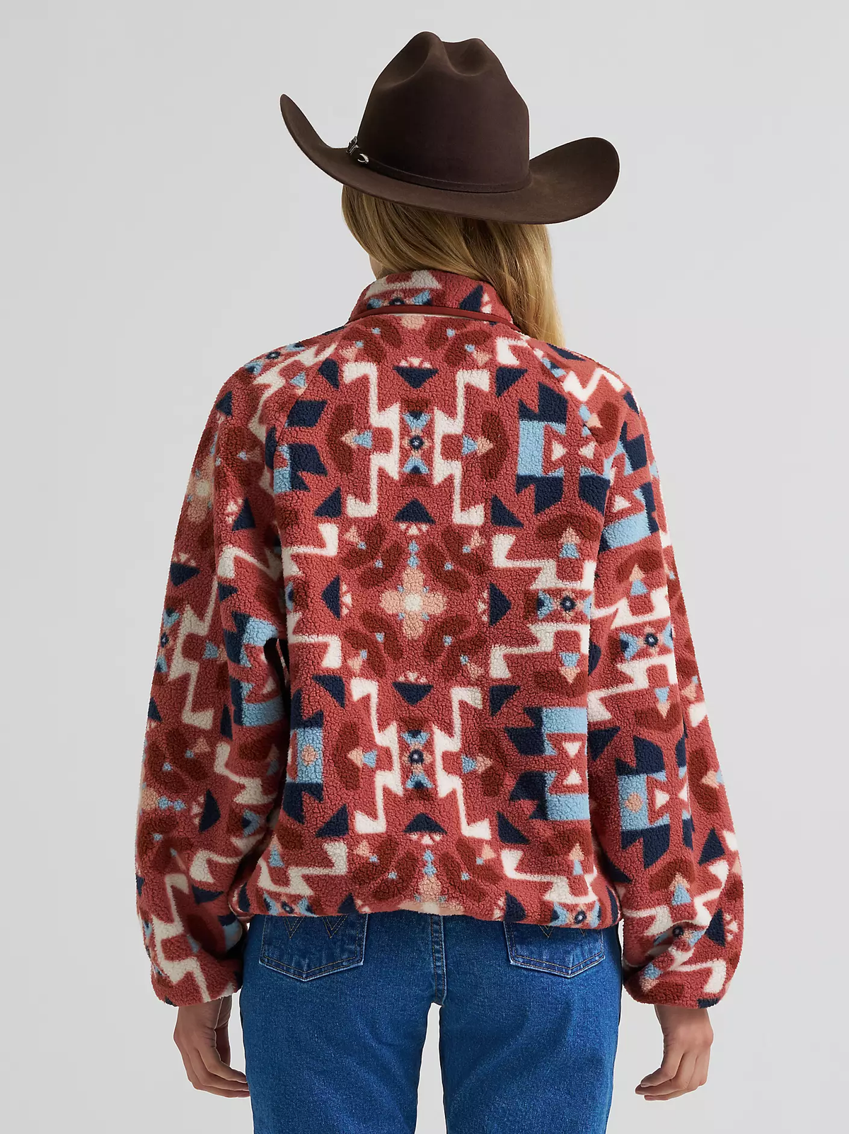 Wrangler Big Sky sherpa snap pullover - Sunbaked Geo