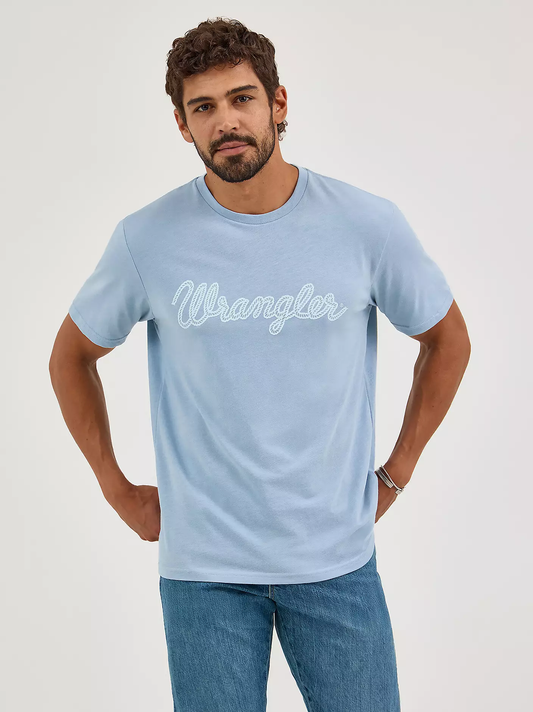 Wrangler Men's Rope Logo T-Shirt - Ashley Blue