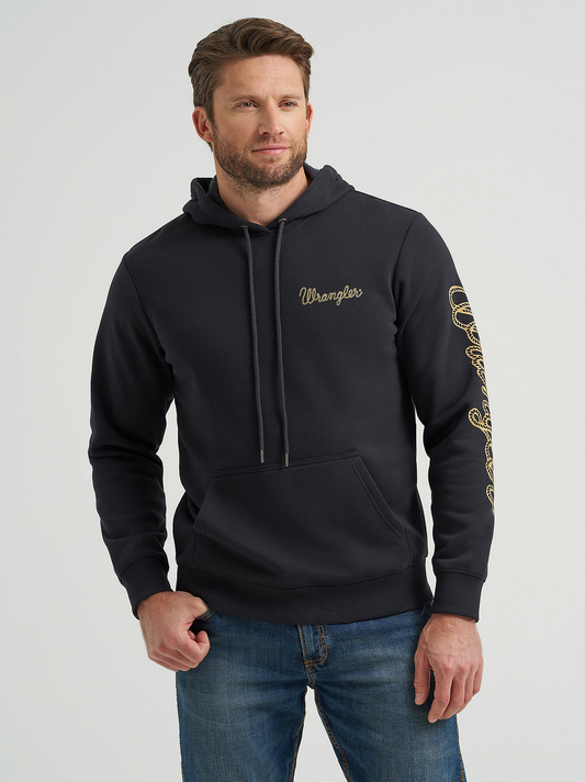 Wrangler Men's Rope Logo Hoodie - Jet Black