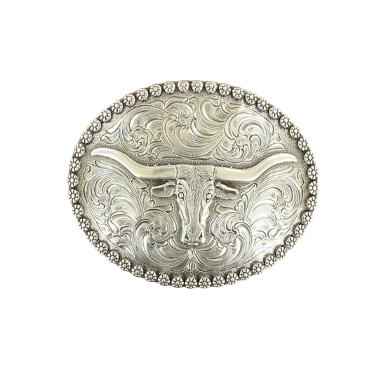 Nocona longhorn oval belt buckle