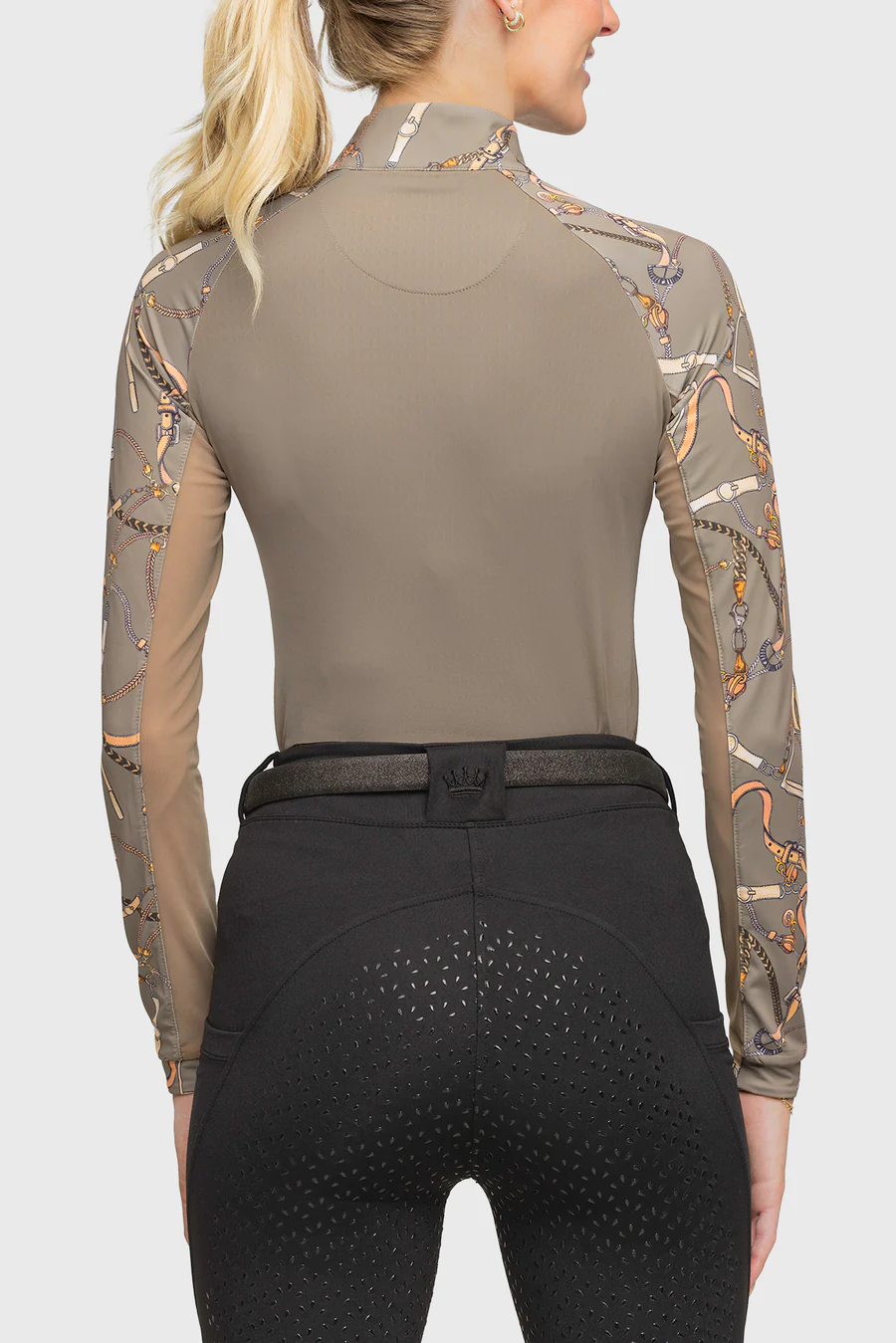 Kastel long sleeve raglan taupe belt sun shirt