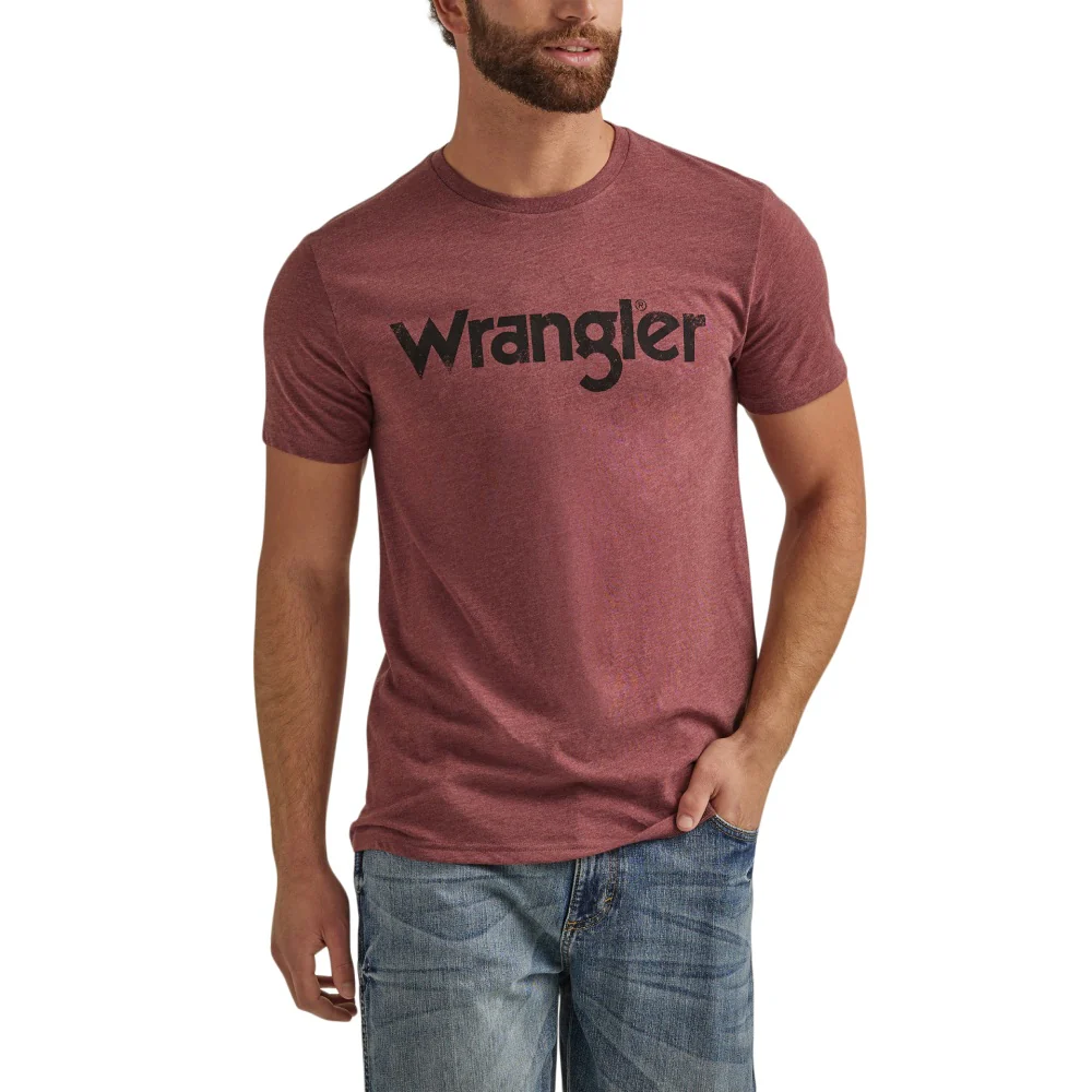 Wrangler Men's Kabel Logo T-Shirt - Burgundy