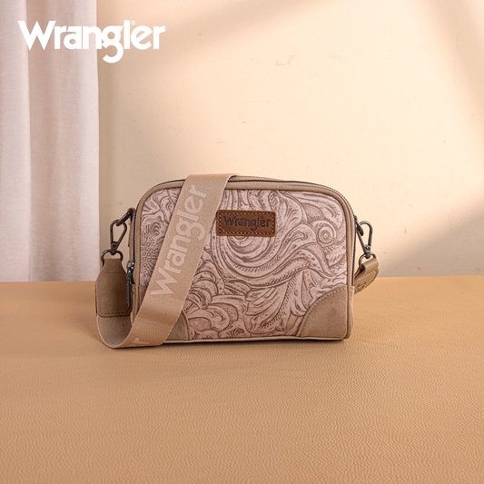 Wrangler Vintage Floral Printed Small Crossbody Bag - Khaki