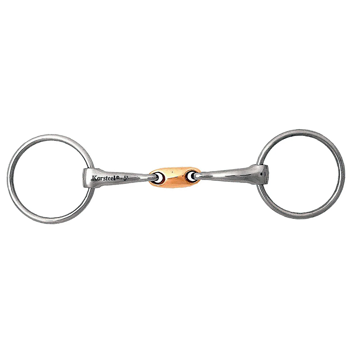 JP Korsteel Stainless Steel Copper Oval Link Loose Ring Snaffle Bit - 5.5''