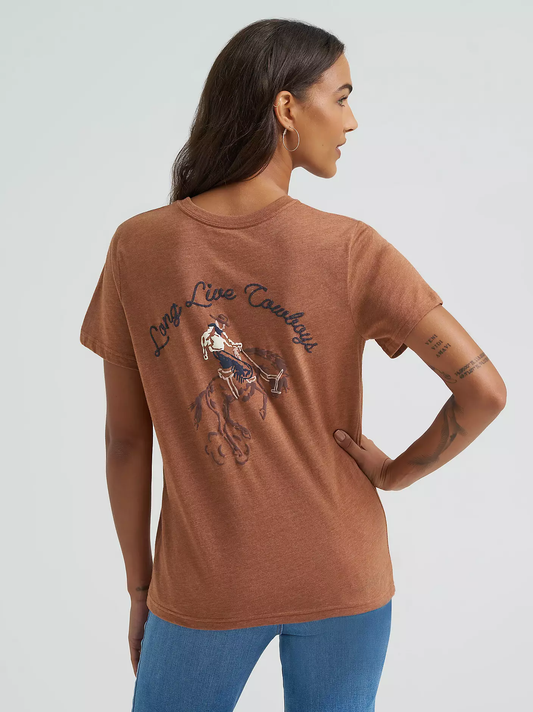Wrangler Bucking Back Graphic Reg Fit Graphic Tee - Rawhide Heather