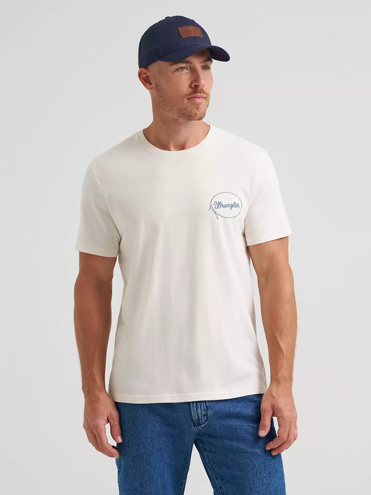 Wrangler lassoing cowboy back graphic t-shirt - Whisper White