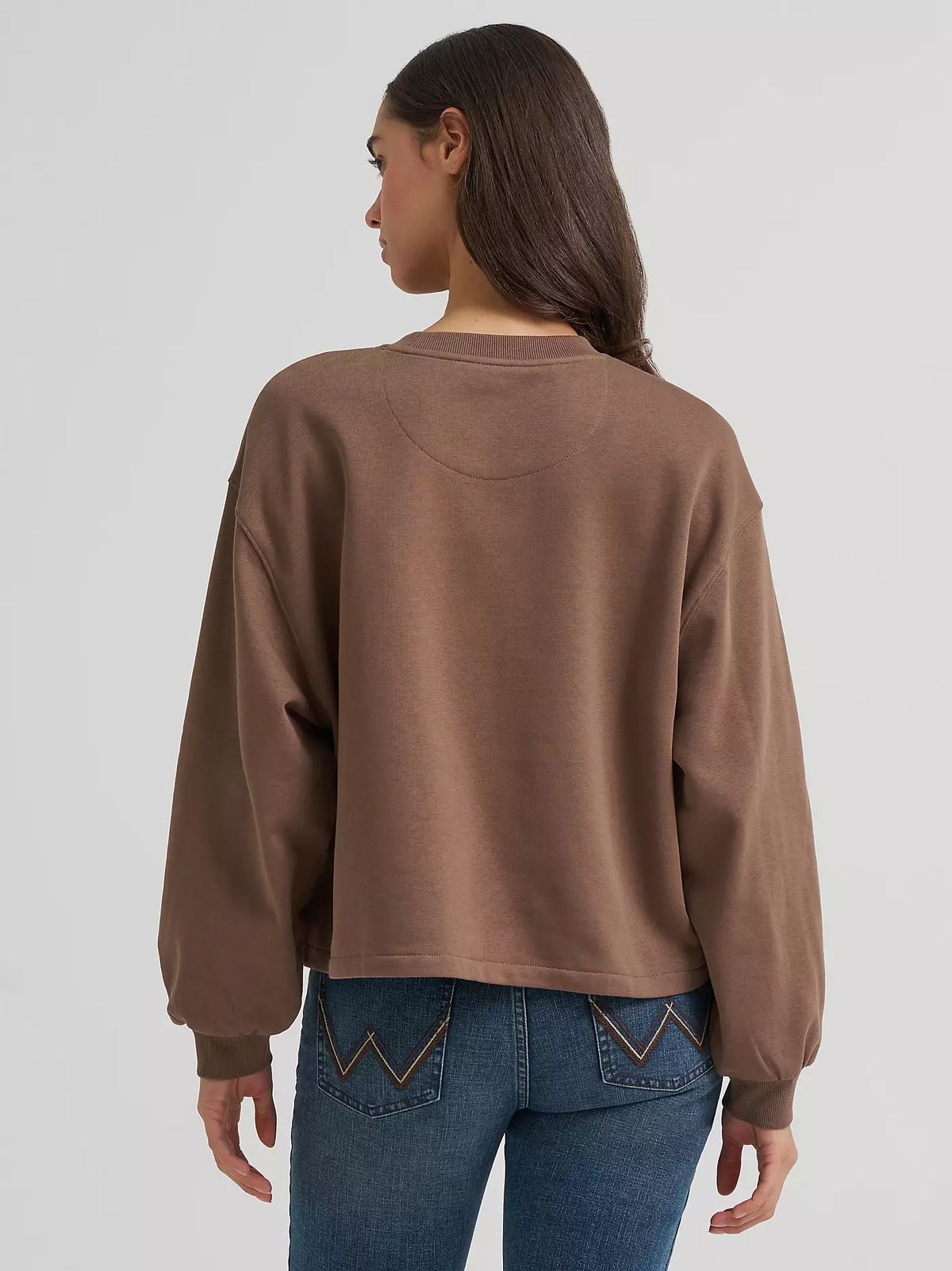Wrangler Lucky Logo Canyon crew pullover - Coffee Quartz