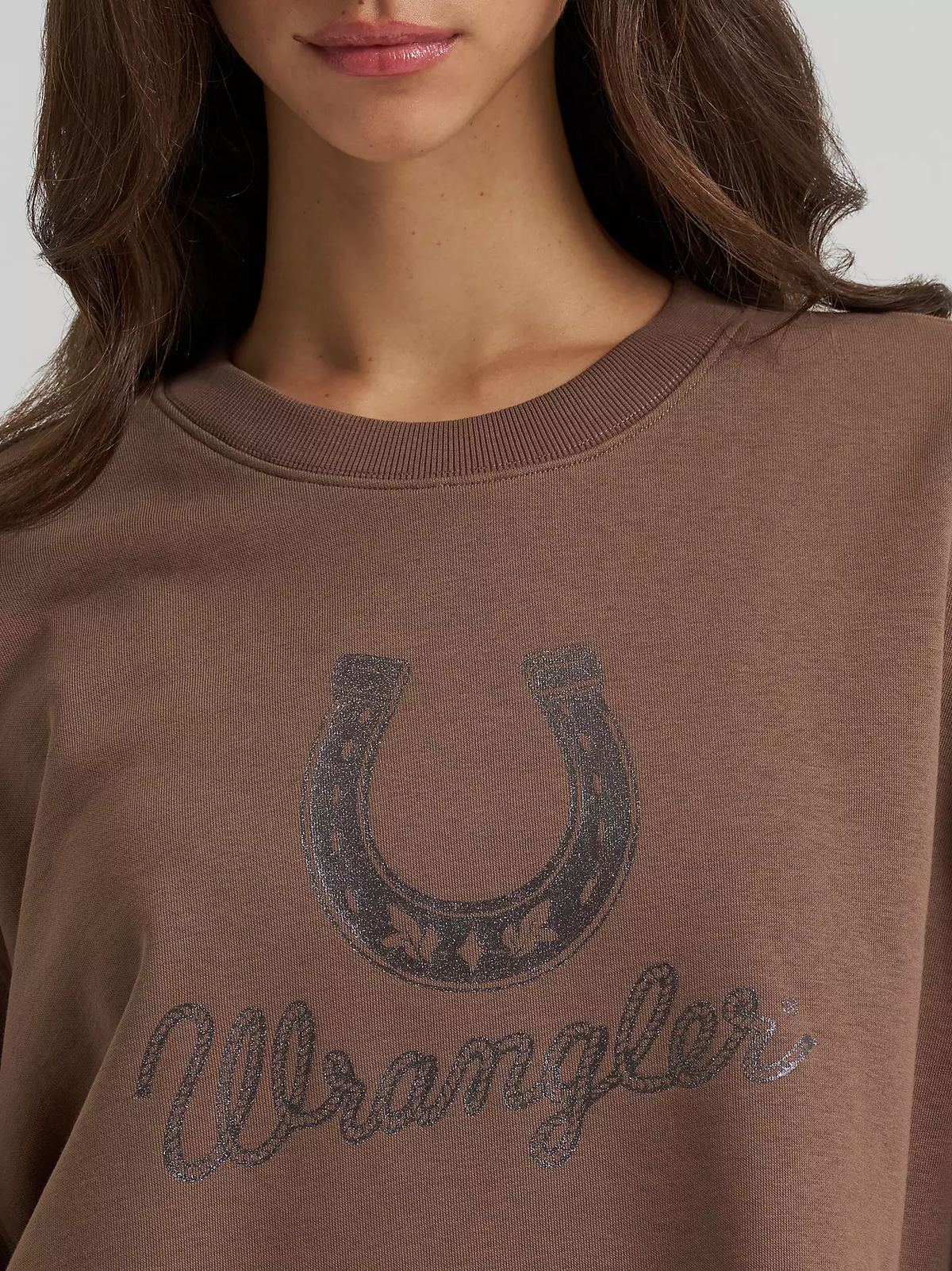 Wrangler Lucky Logo Canyon crew pullover - Coffee Quartz