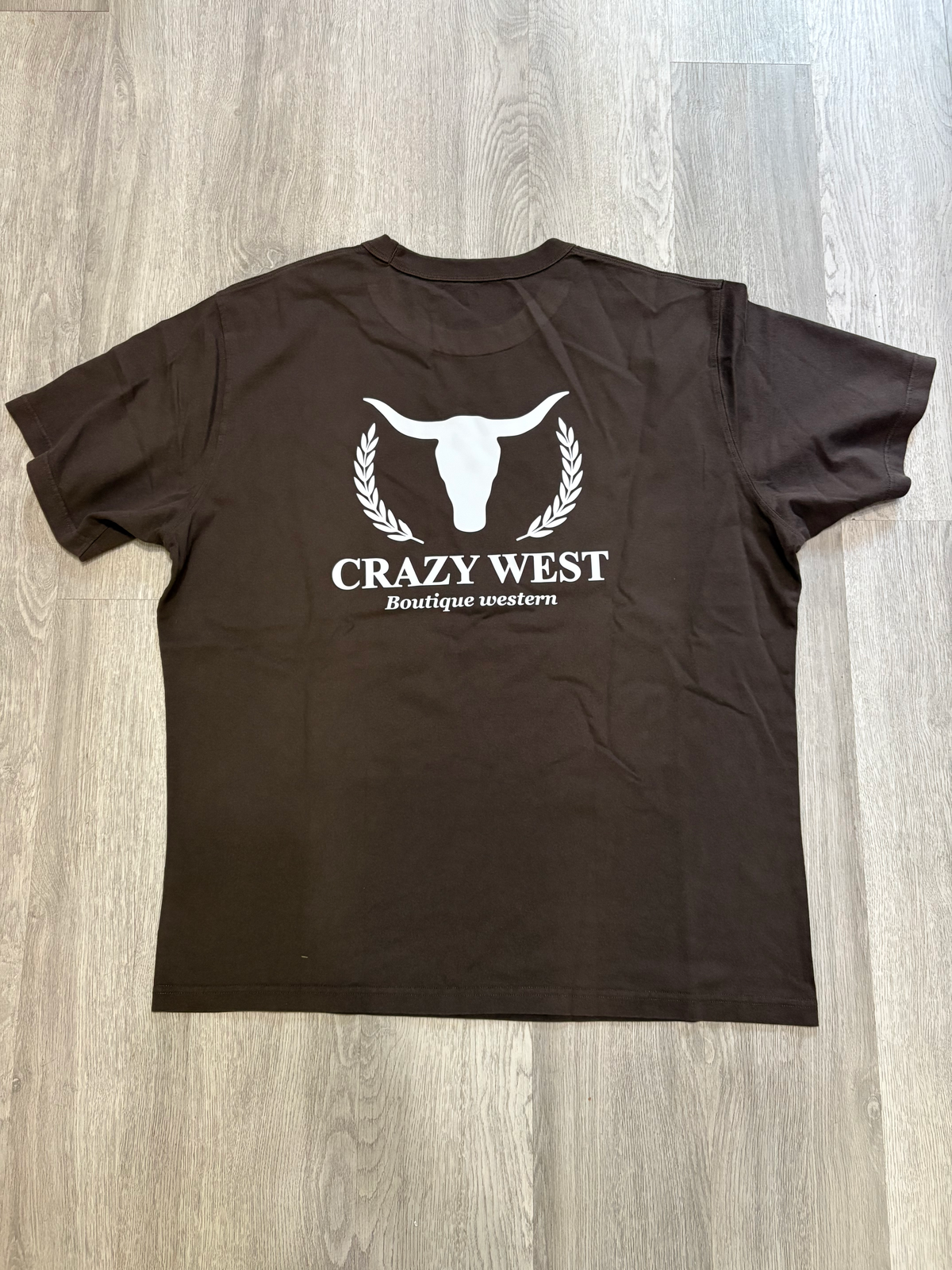 Crazy West stamped men's shirt - Brown