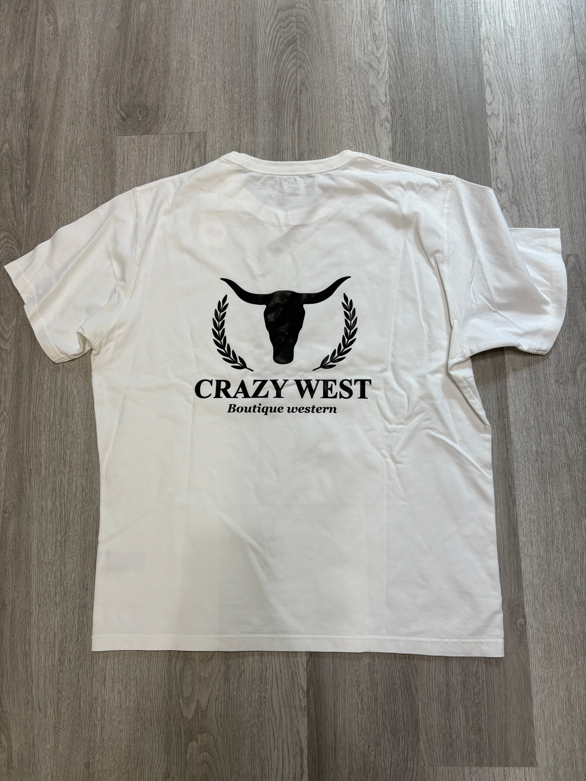 Crazy West stamped men's shirt - White
