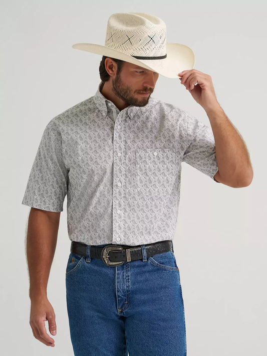 Wrangler® George Strait™ Short Sleeve One Pocket Button Down Shirt - Cloud Paisley