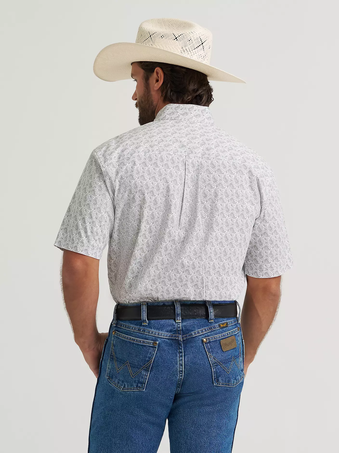 Wrangler® George Strait™ Short Sleeve One Pocket Button Down Shirt - Cloud Paisley