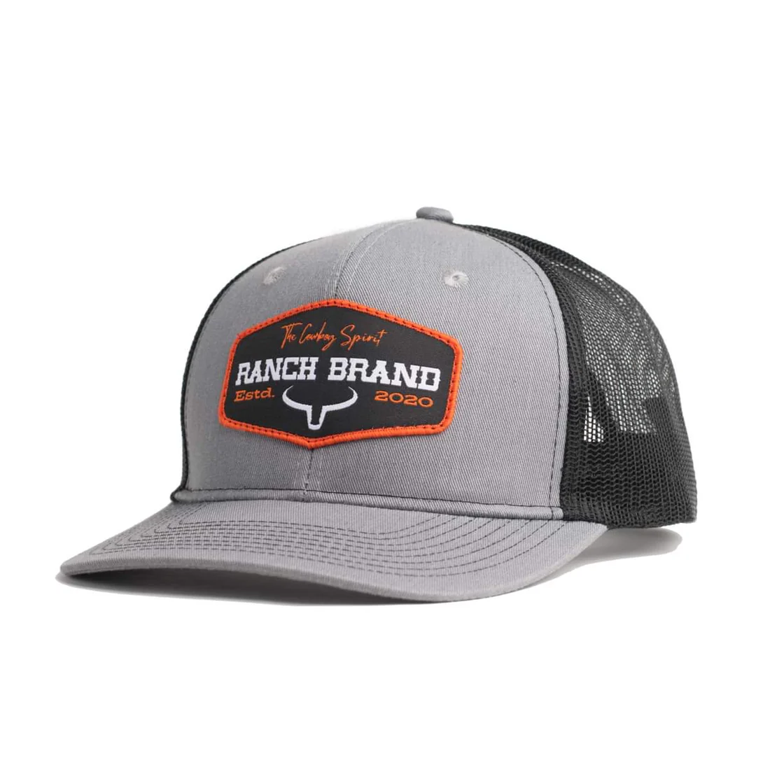 Ranch Brand Patch Ranch cap - Gray & Black Mesh | Logo Orange