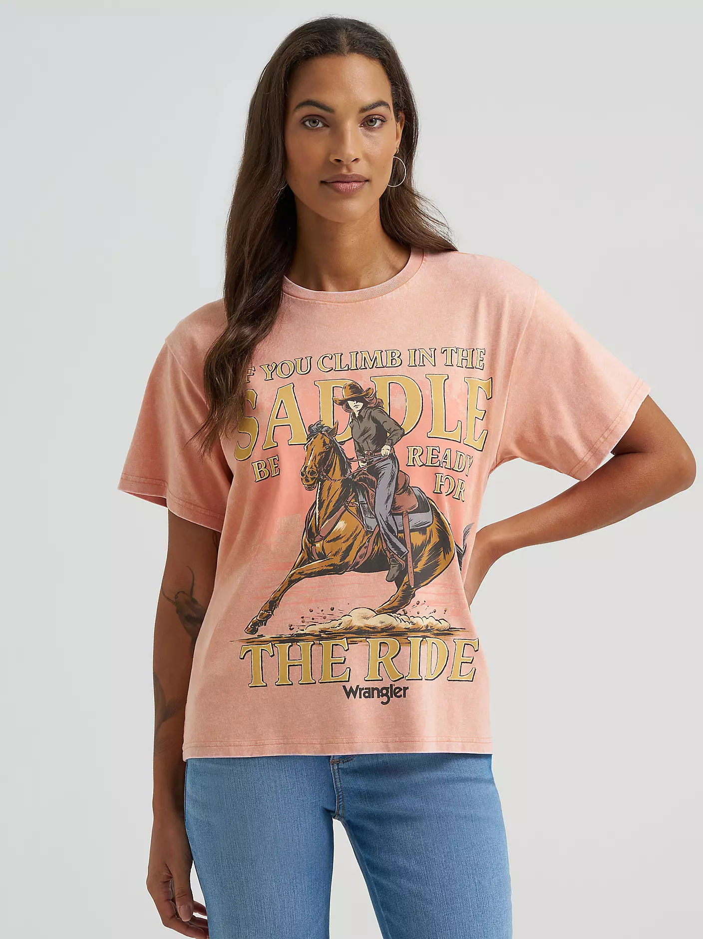 Wrangler Climb in the Saddle Girlfriend Graphic Tee -  Canyon Sunset