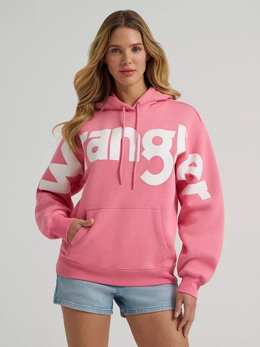 Wrangler Wide Open Spaces Logo Hoodie - Strawberry Pink
