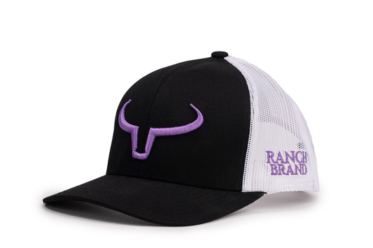Ranch Brand Rancher - Black & White Mesh | Purple Logo
