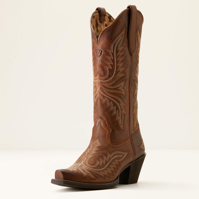 Ariat Round Up Collins D Toe Western Boot - Rafter Tan