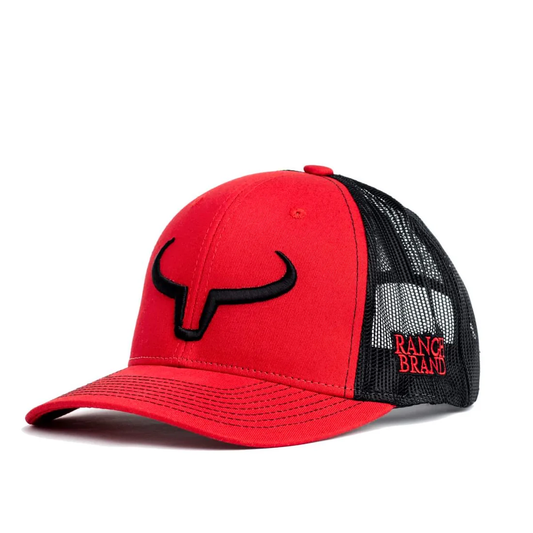 Ranch Brand Decky cap - Red & Black Mesh | Black Logo