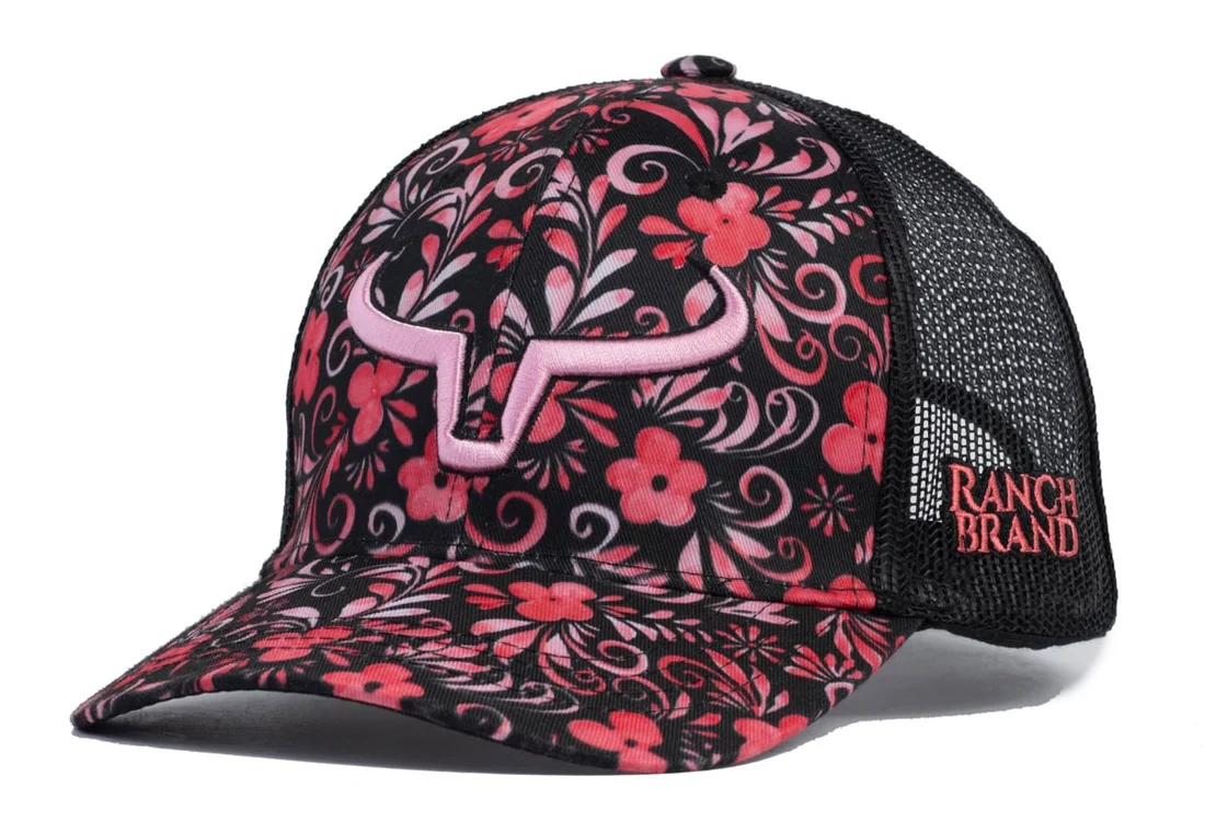 Ranch Brand Ponytail Cap for Women - Fleur32 | Pink Logo
