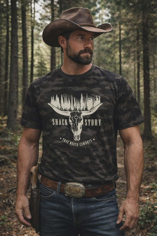 Shack Story Skull Trees t-shirt - Camo