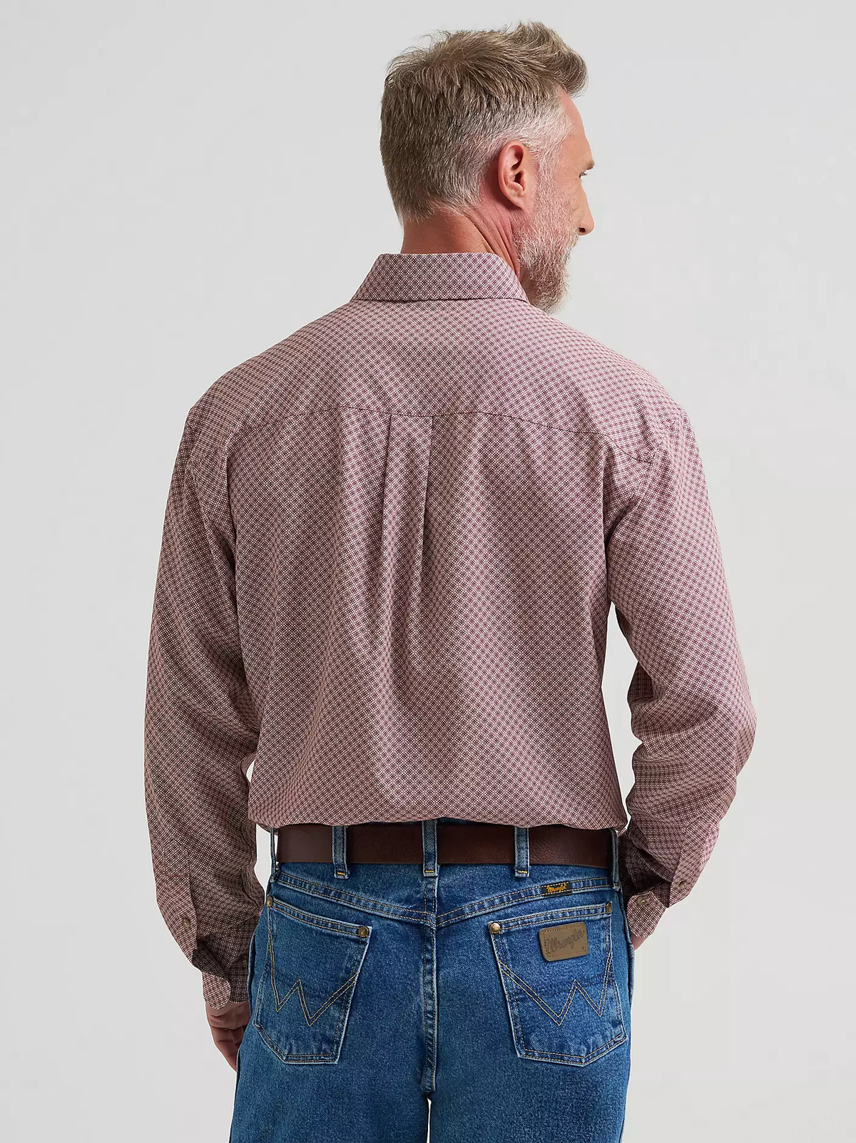 Wrangler® George Strait™ Performance Button Down Shirt - Rust Diamond
