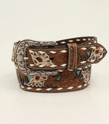 Ariat women's Floral Pierced lacing belt