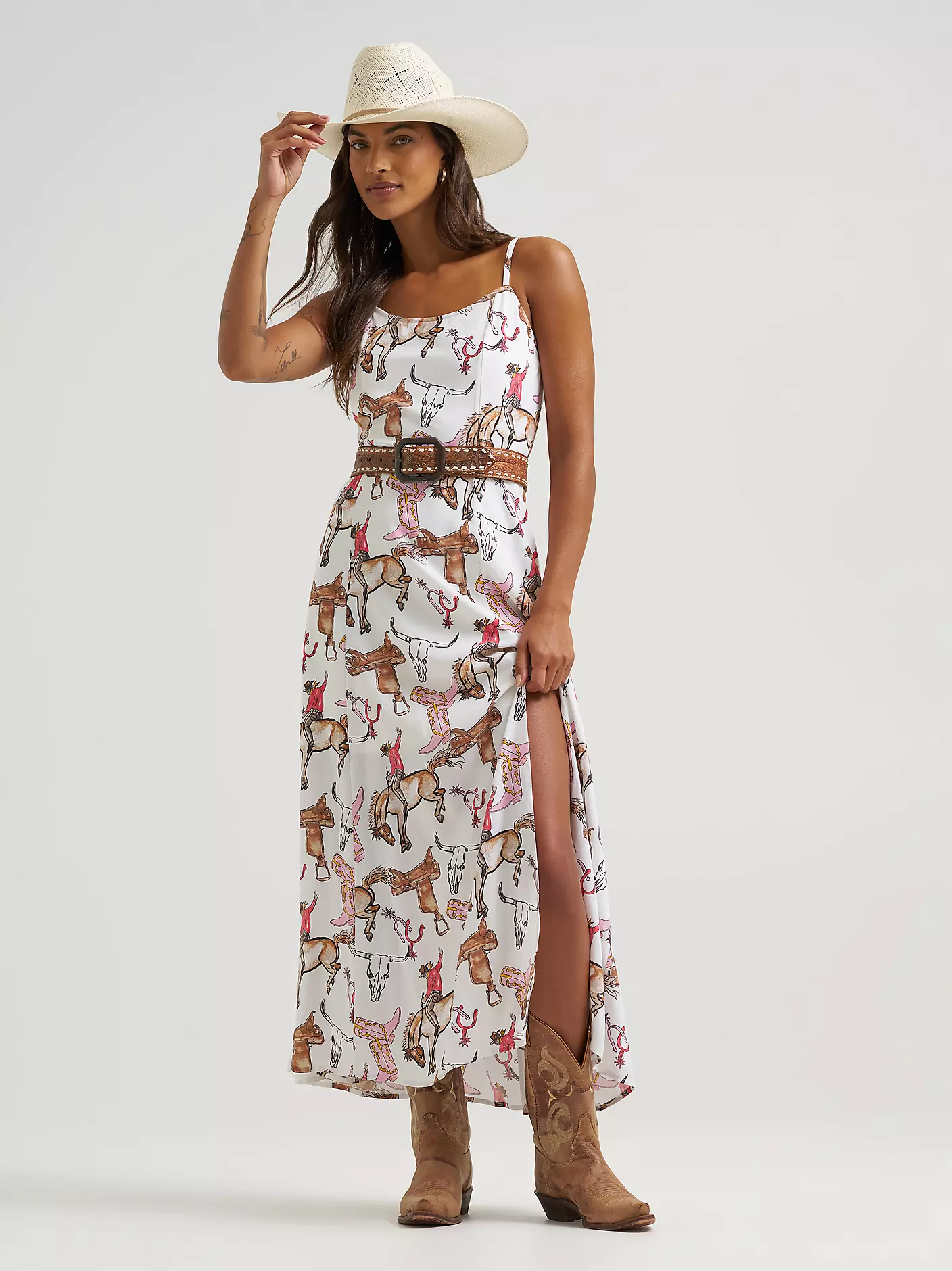 Wrangler women's Western Tank Maxi dress - White