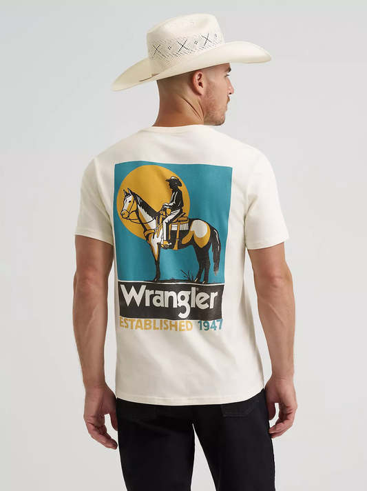 Wrangler Silent Rider Back Graphic T-Shirt - Antique White