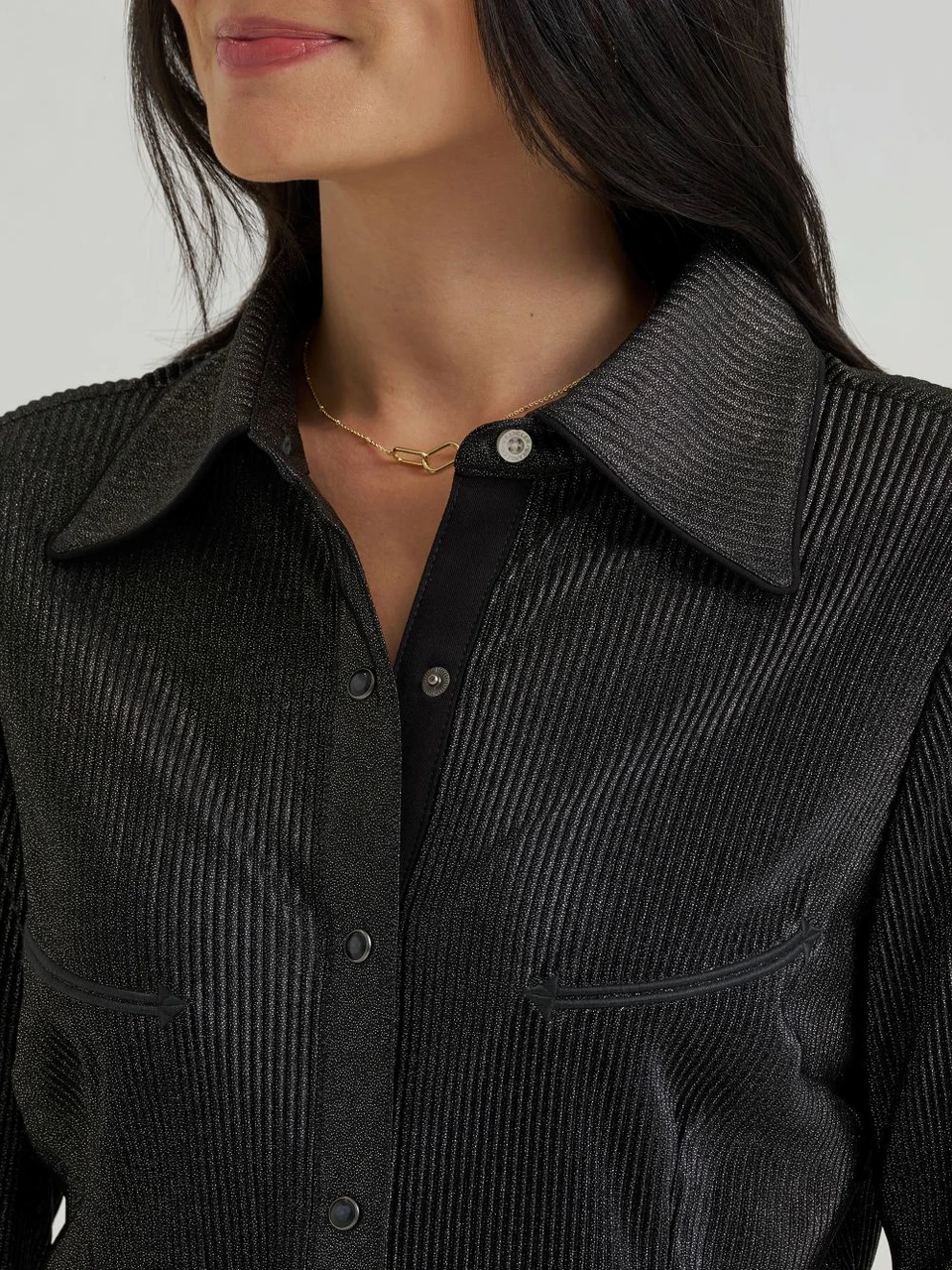 Wrangler X Lainey Wilson shimmer snap top - Night
