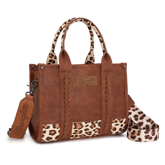 Wrangler Cow Print Concealed Carry Tote/Crossbody - Brown Cheetah