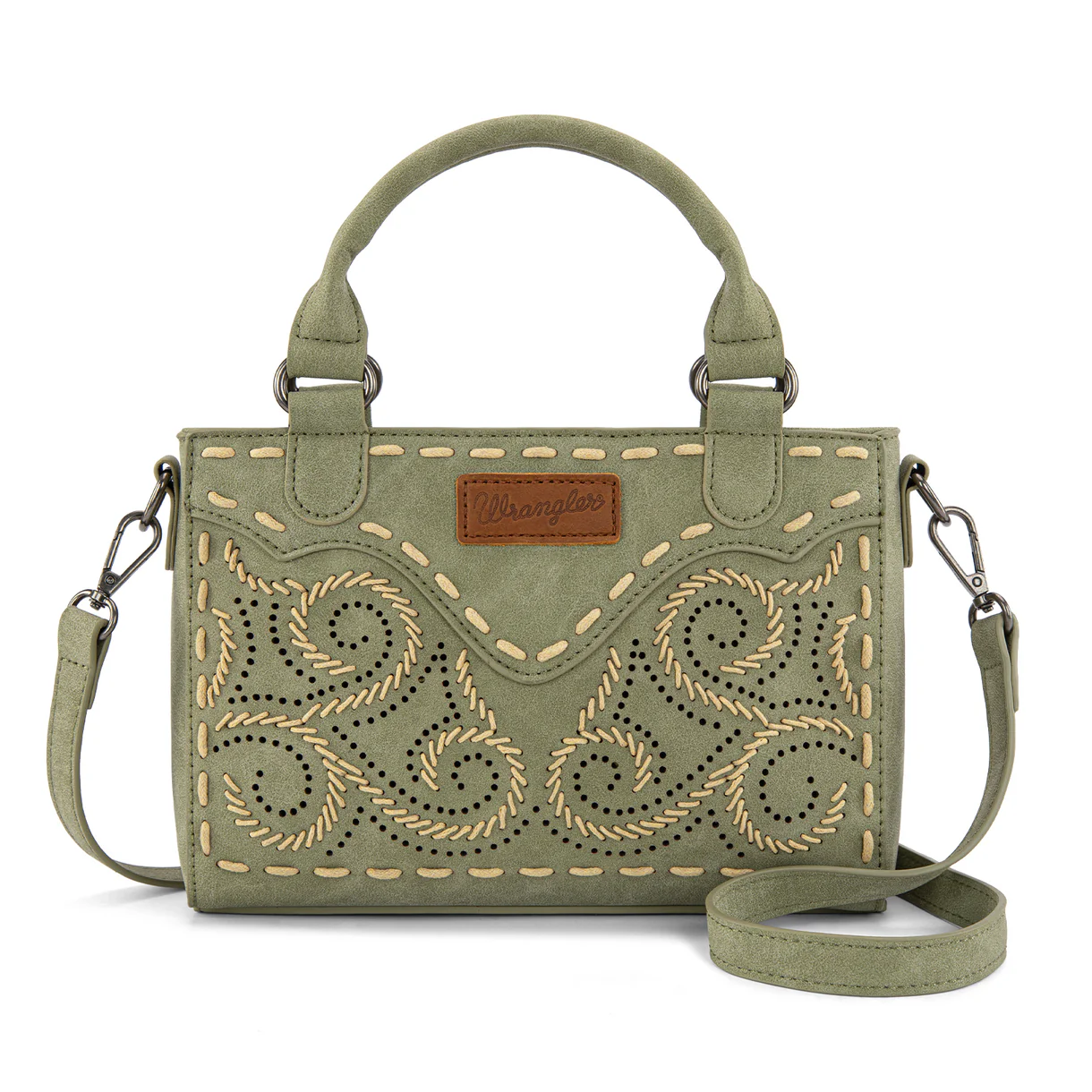 Wrangler Embroidered Swirl mini satchel/crossbody - Green