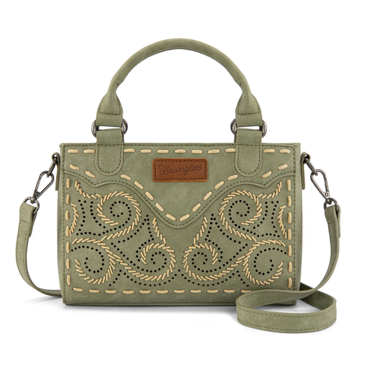 Wrangler Embroidered Swirl mini satchel/crossbody - Green
