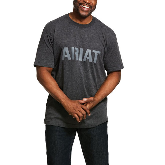 Ariat Rebar cotton strong block short sleeve shirt - Charcoal Heather
