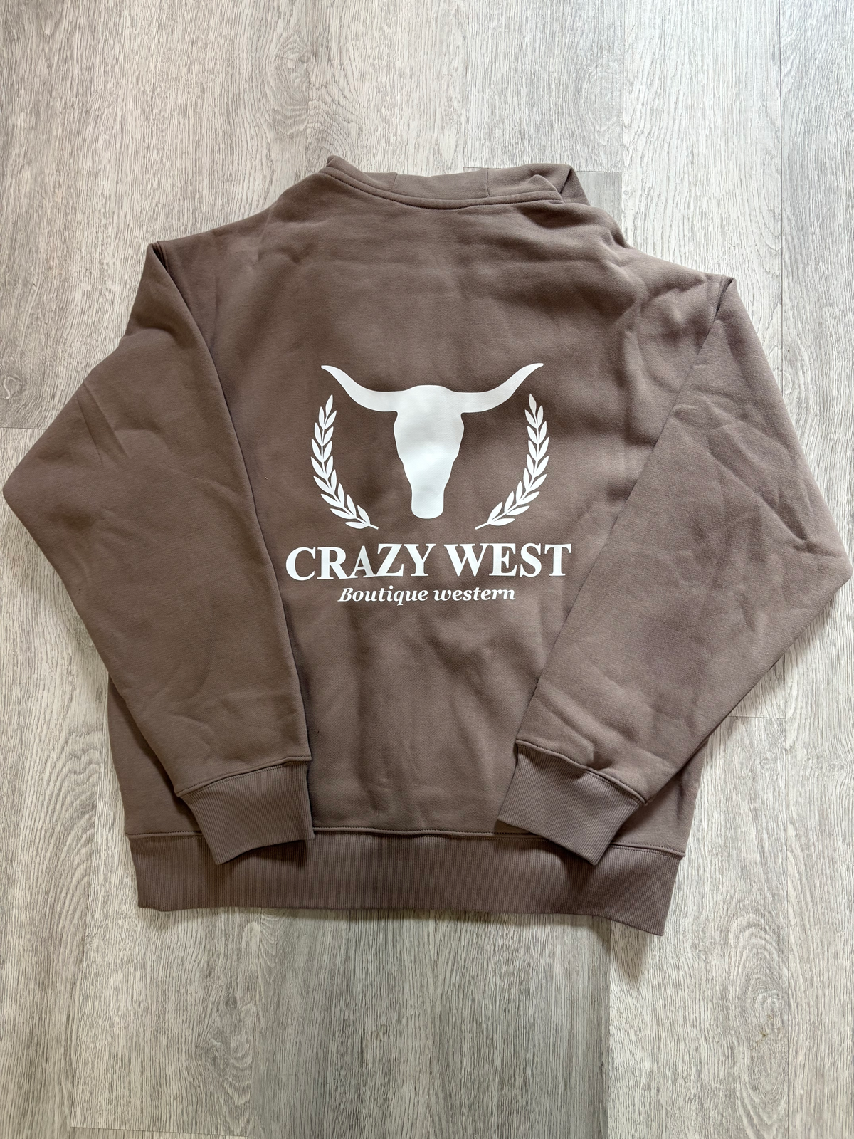 Crazy West women's zip hoodie - Taupe