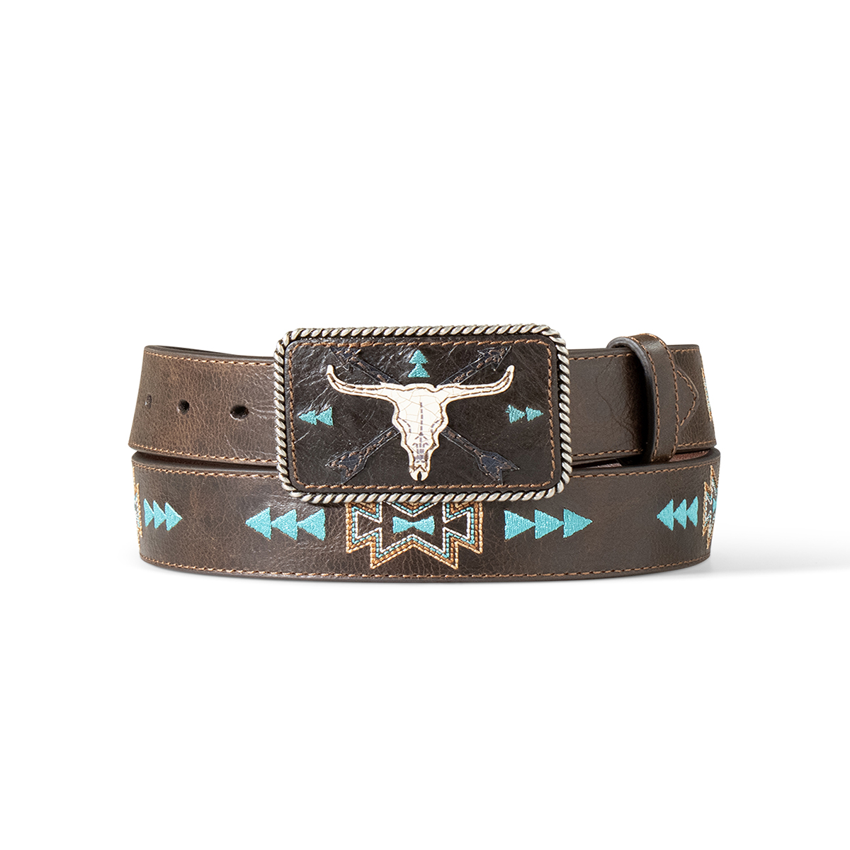 Ariat cow skull southwest arrow belt