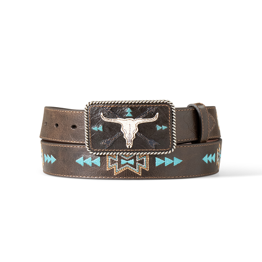 Ariat cow skull southwest arrow belt