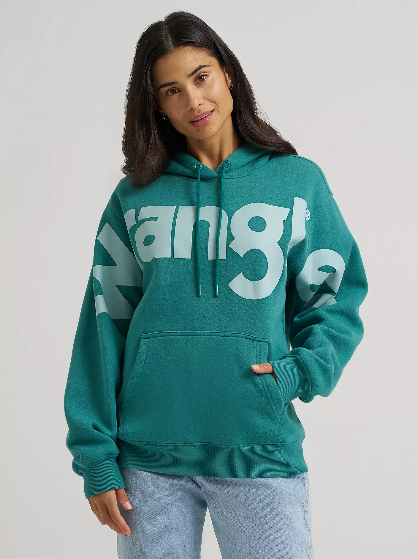 Wrangler Wide Open Spaces logo hoodie - Teal Dream