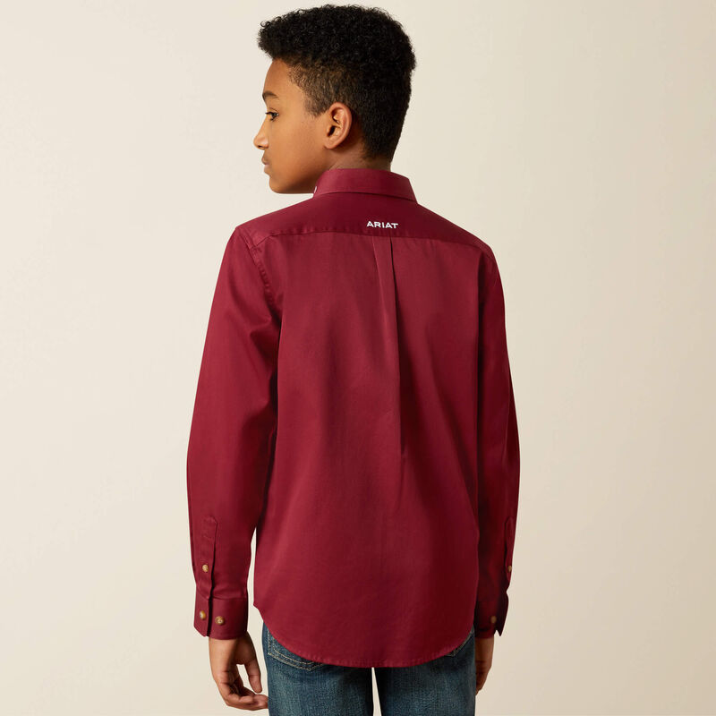 Ariat Team Logo Twill Classic Fit Shirt - Burgundy