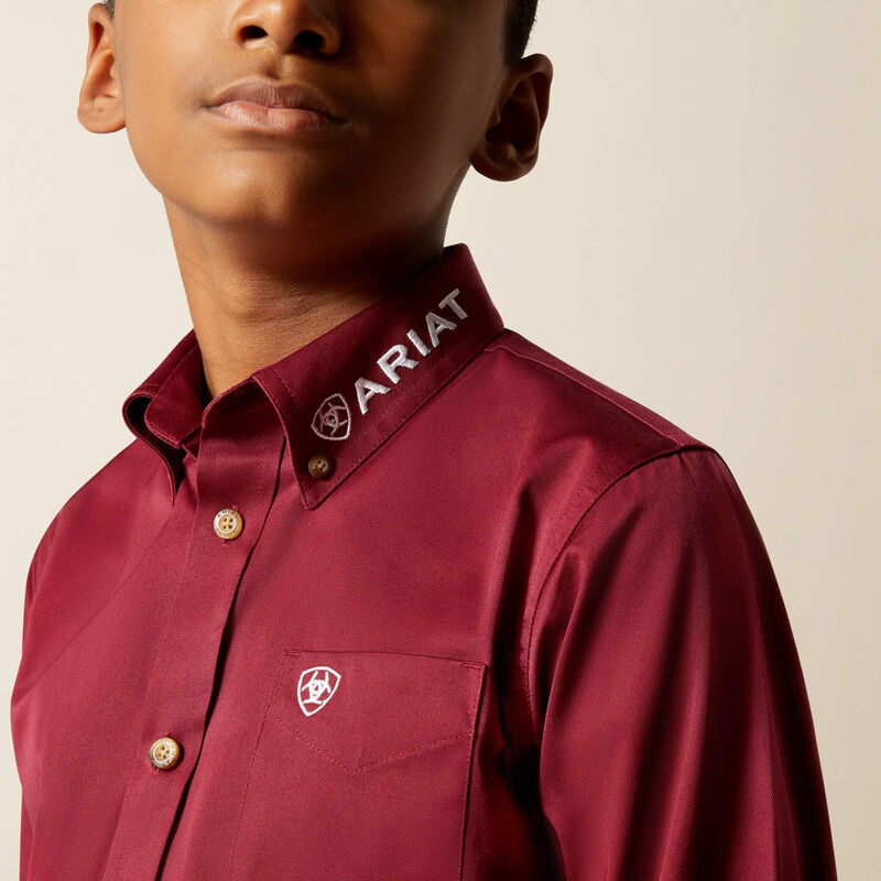 Ariat Team Logo Twill Classic Fit Shirt - Burgundy