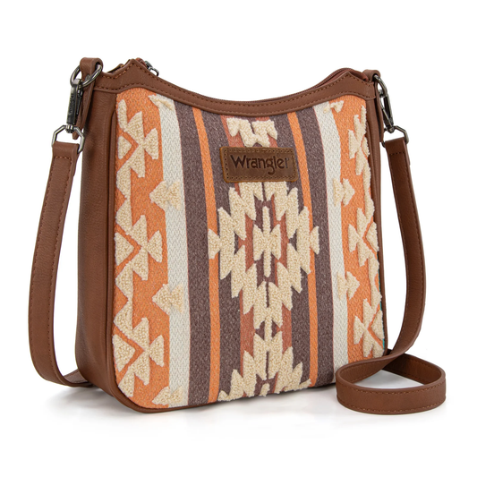 Wrangler Sherpa Aztec Canvas Crossbody - (2 colors)