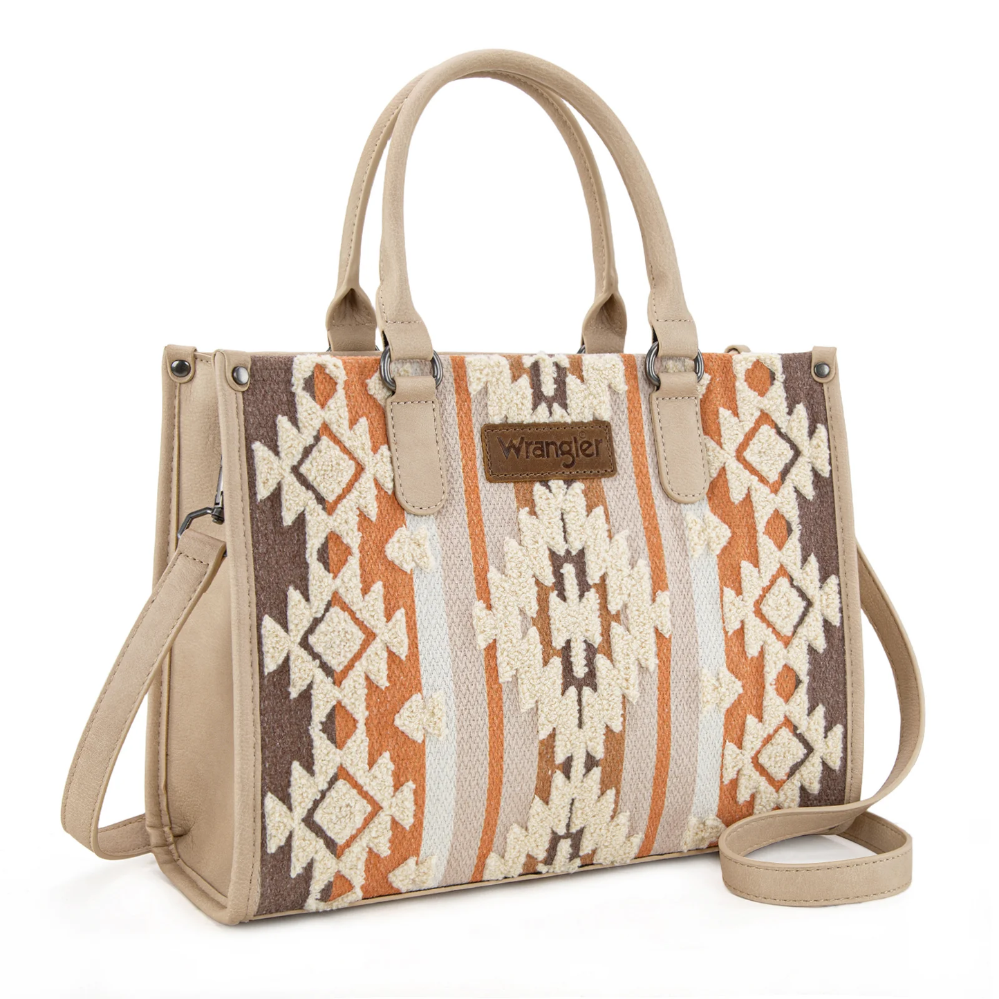 Wrangler Sherpa Aztec Canvas Tote/Crossbody - (2 colors)