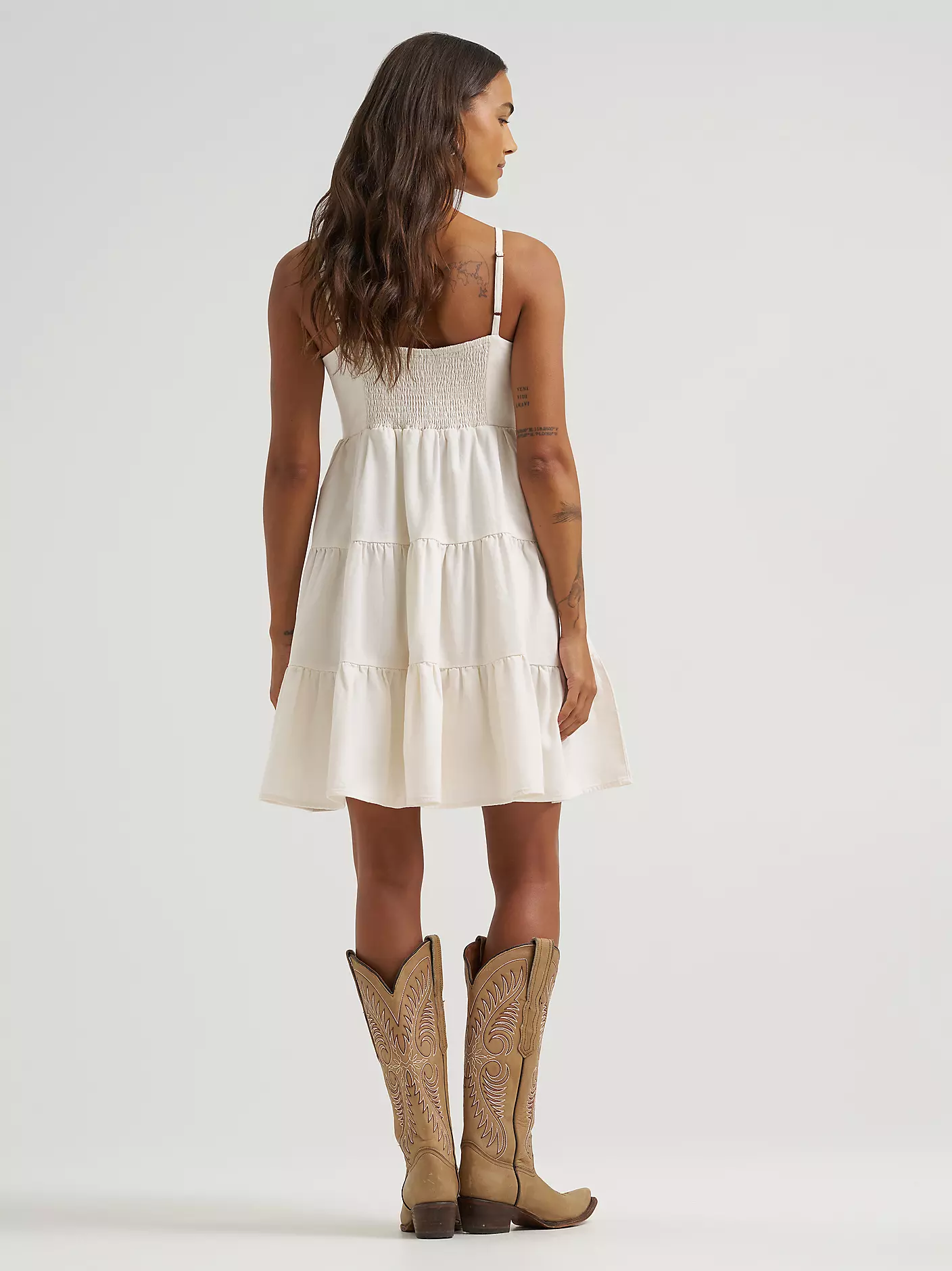 Wrangler women's Wrangler Strappy Tiered Dress - White