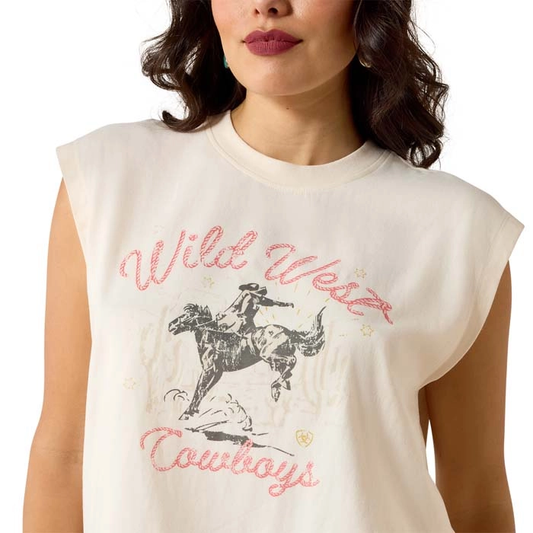 Ariat Wild West cropped t-shirt - Sea Salt