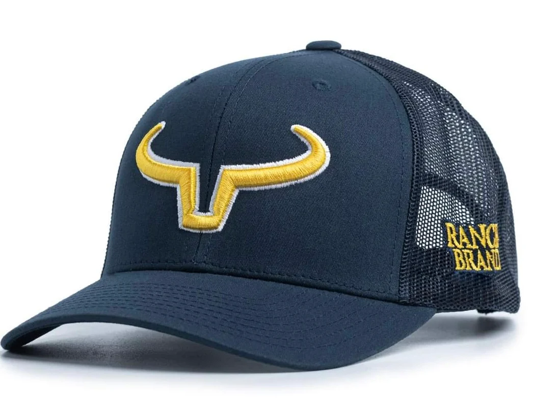 Ranch Brand Rancher cap - Marine & Mesh Marine | Yellow & White Logo ...