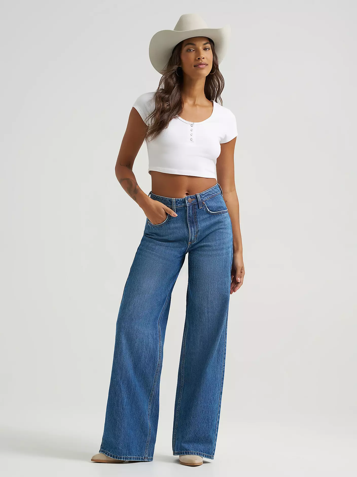 Wrangler Women's Retro Bailey High Rise Wide Leg Jean - Yvette