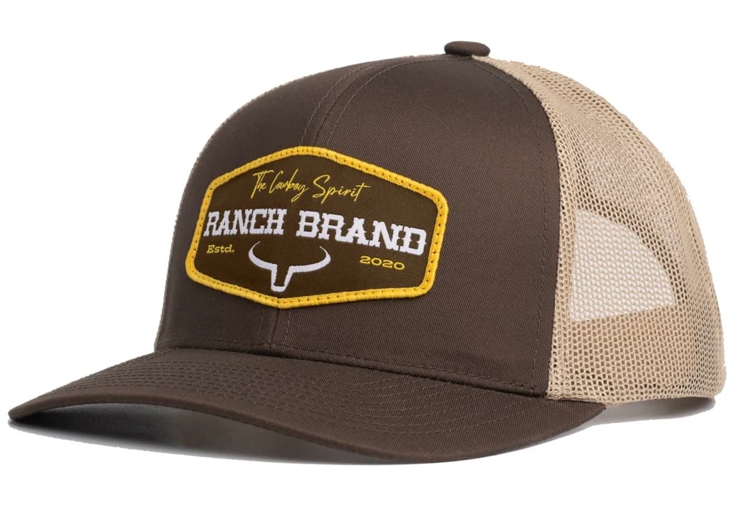 Ranch Brand Ranch Patch cap - Brown & Mesh Beige | Yellow logo